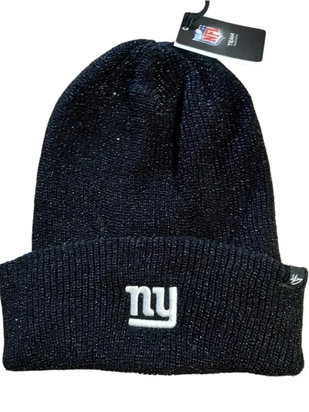 New York Giants Womens Hat '47 Black Sparkle Pom Embroidered Logo New